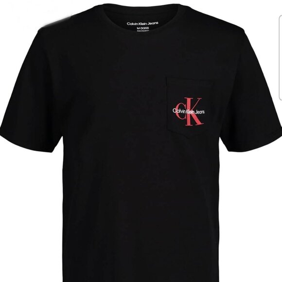 Calvin Klein Boys Black T-Shirt with Red Letter Logo - Classic & Stylish - Picture 2 of 6